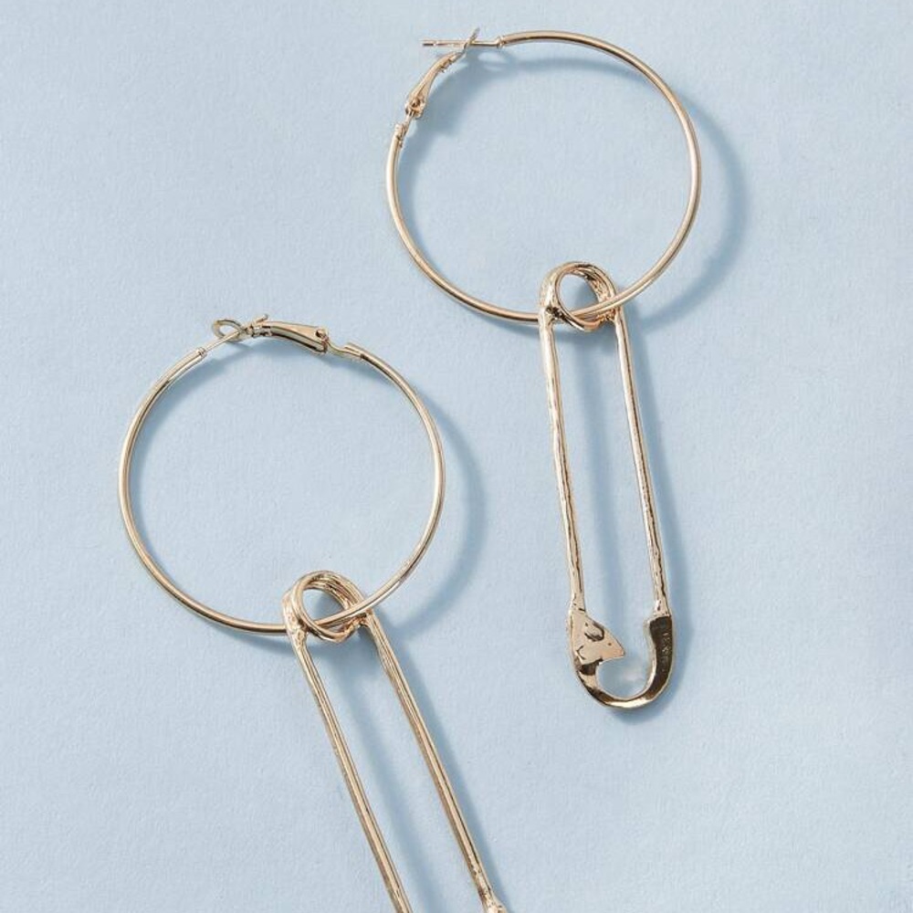 Safety Pin Hoop Earrings 🧷